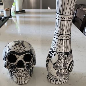 Skull and vase